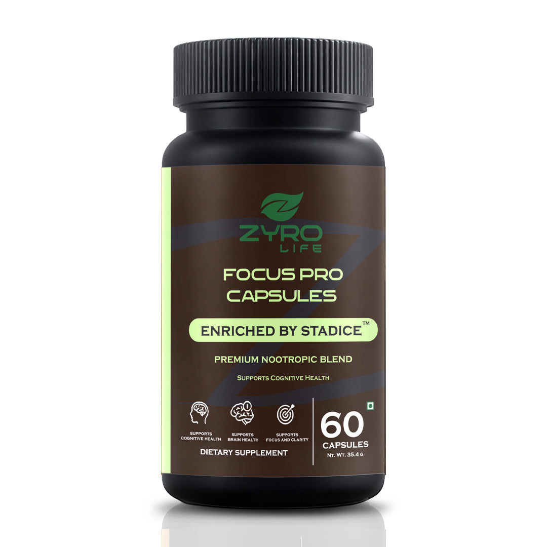 Zyro Life Focus Pro Capsules – Stadice™ Formula for Brain Health, Focus & Cognitive Support
