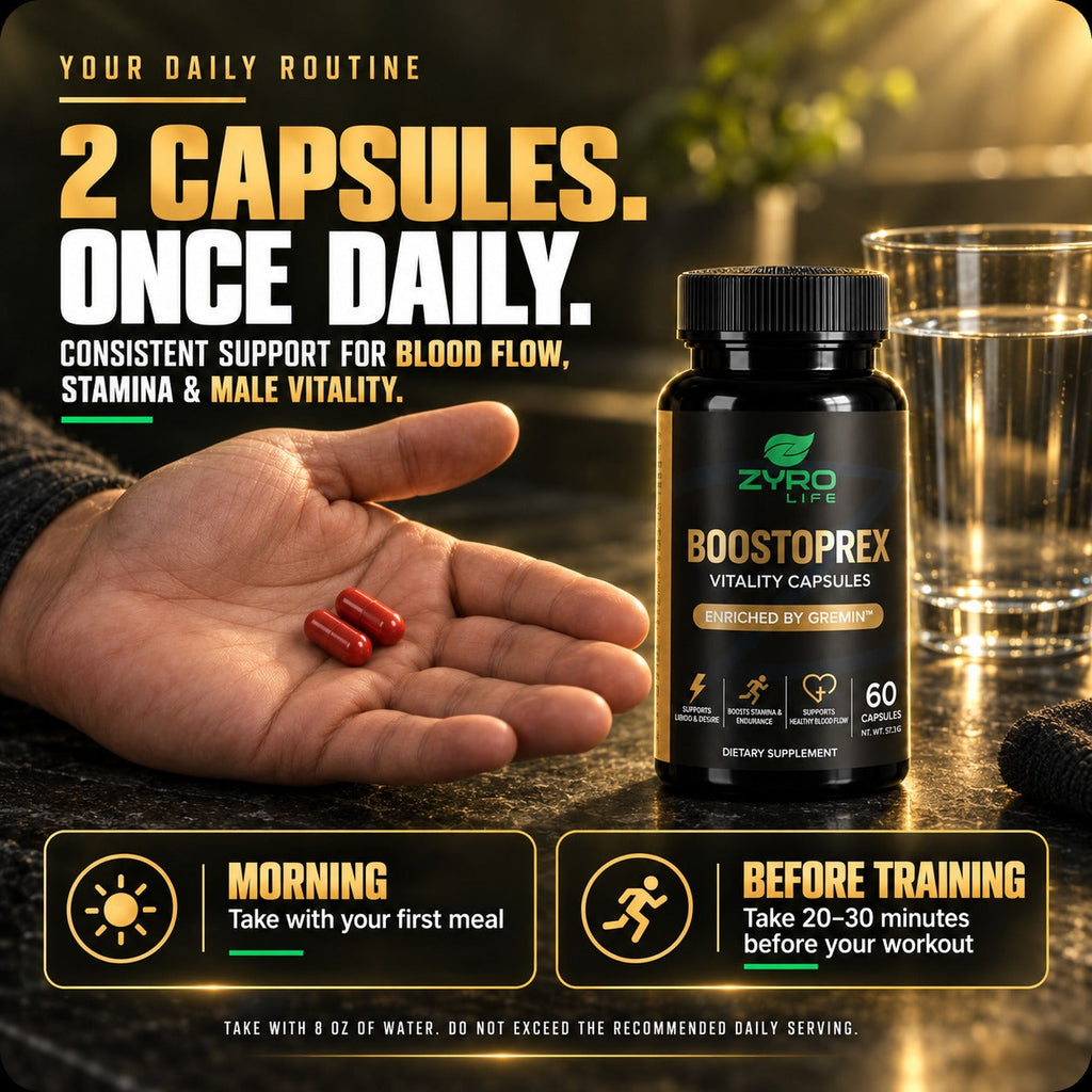 Zyro Life Boostoprex Capsules – Gremin™ Formula for Circulation, Endurance & Muscle Pump Support