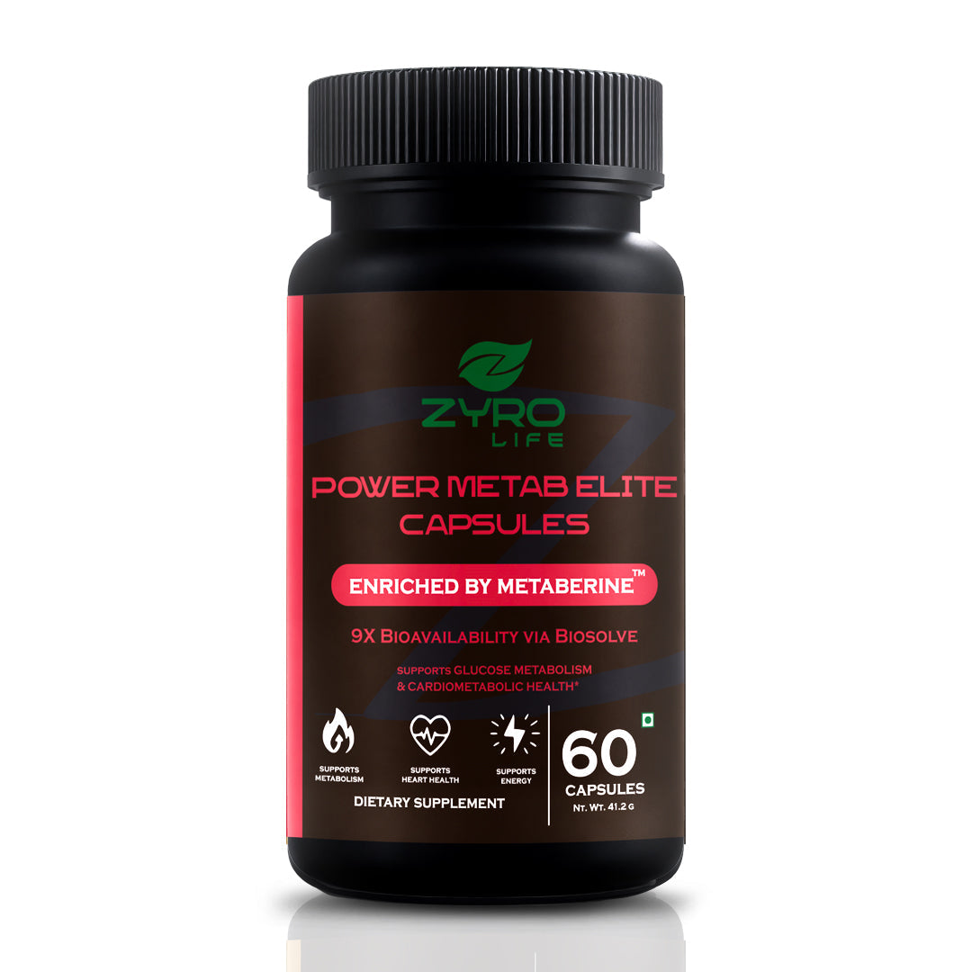 Zyro Life Power Metab Elite Capsules – Metaberine™ Formula for Glucose Metabolism, Energy & Heart Health -v2