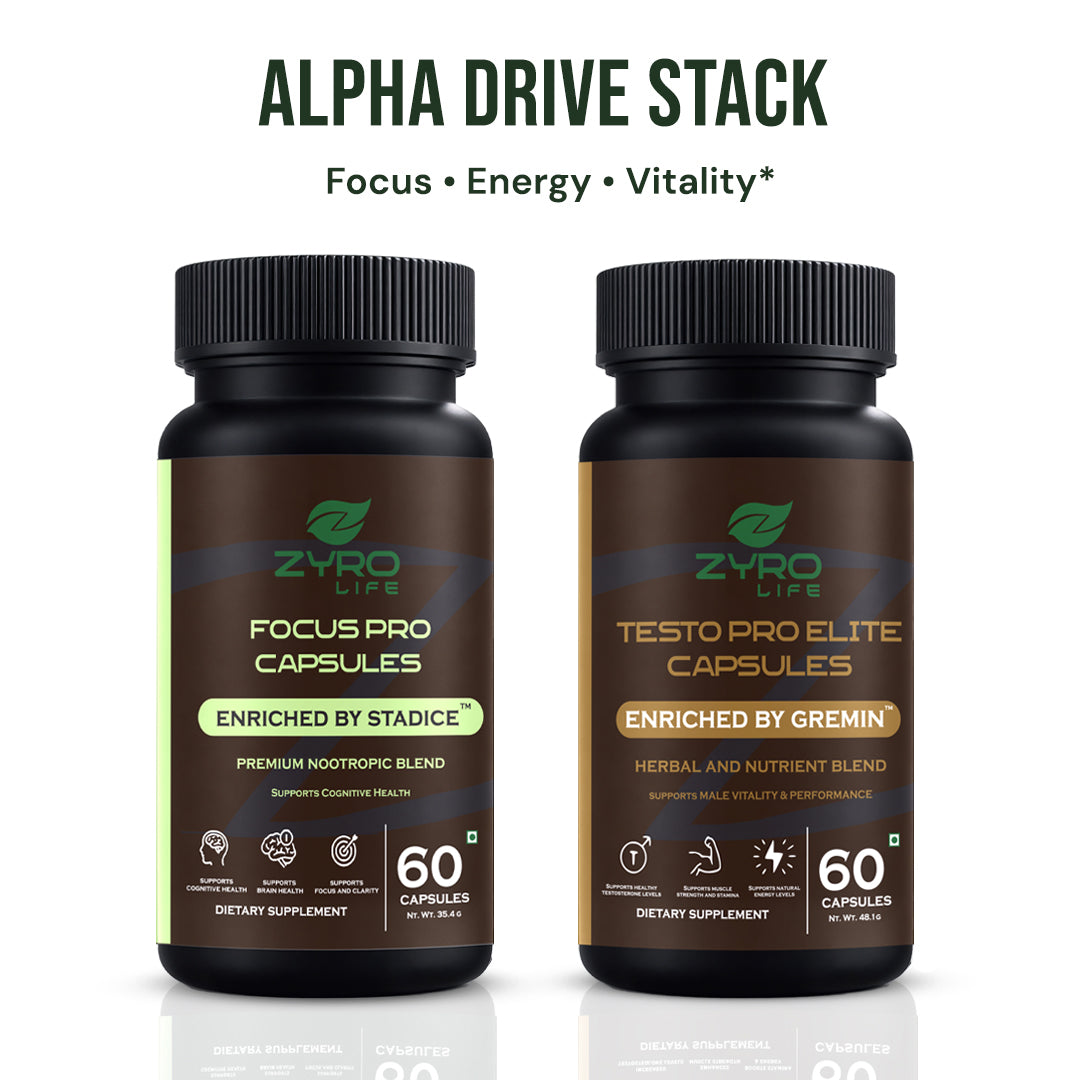 Zyro Life Alpha Drive Stack – Stadice™ + Gremin™ Formula for Focus, Drive & Daily Performance
