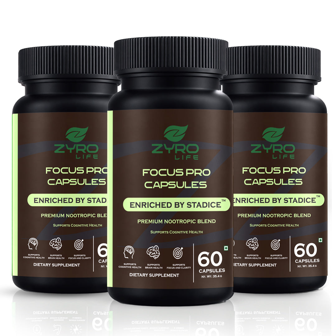 Zyro Life Focus Pro Capsules – Stadice™ Formula for Brain Health, Focus & Cognitive Support