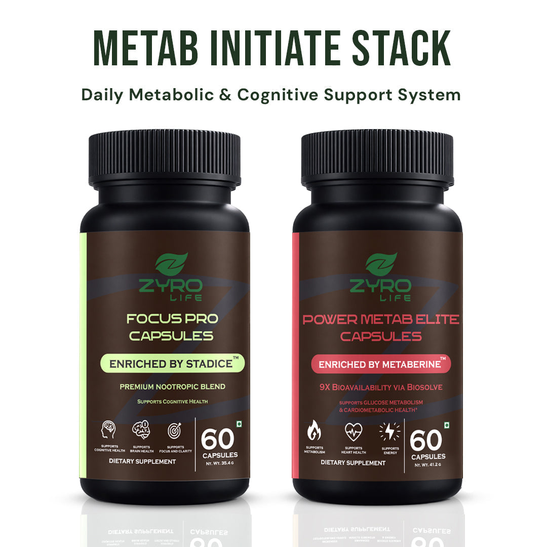 Zyro Life Metab Initiate Stack – Metaberine™ + Stadice™ Formula for Energy, Focus & Metabolic Balance