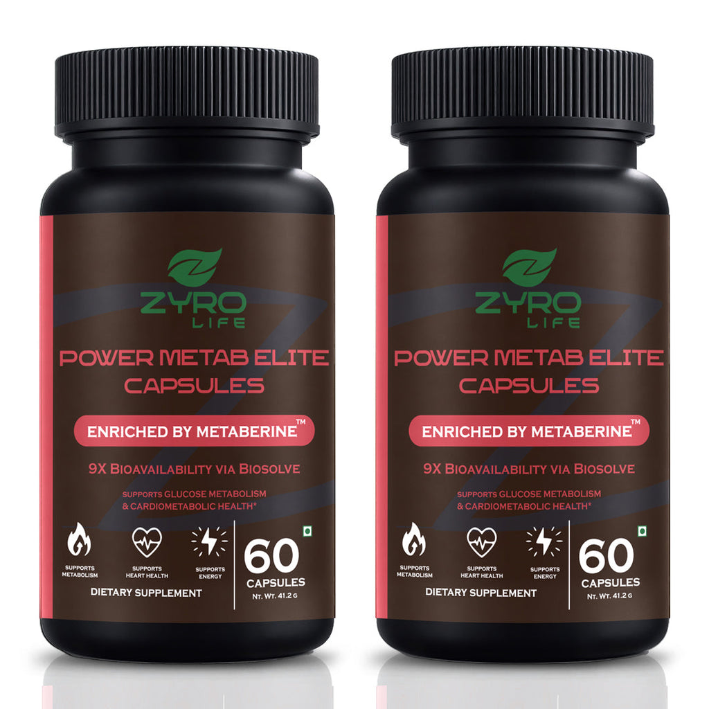 Zyro Life Power Metab Elite Capsules – Metaberine™ Formula for Glucose Metabolism, Energy & Heart Health -v2
