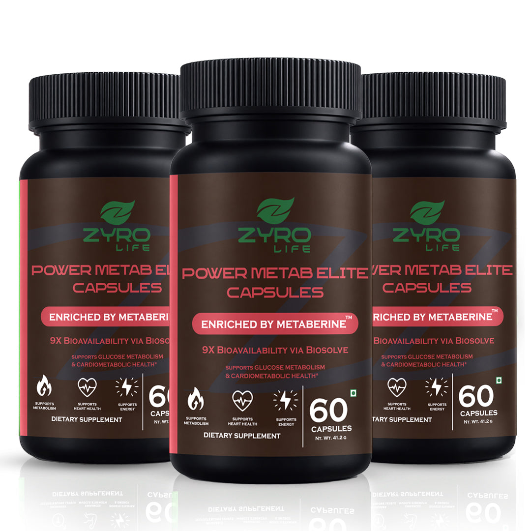 Zyro Life Power Metab Elite Capsules – Metaberine™ Formula for Glucose Metabolism, Energy & Heart Health -v2