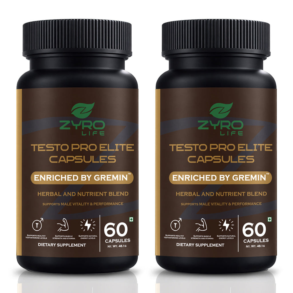 Zyro Life Testo Pro Elite Capsules – Gremin™ Formula for Stress Relief, Mood & Energy Support