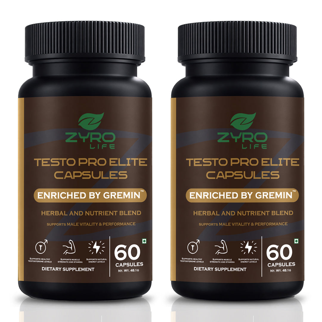 Zyro Life Testo Pro Elite Capsules – Gremin™ Formula for Stress Relief, Mood & Energy Support