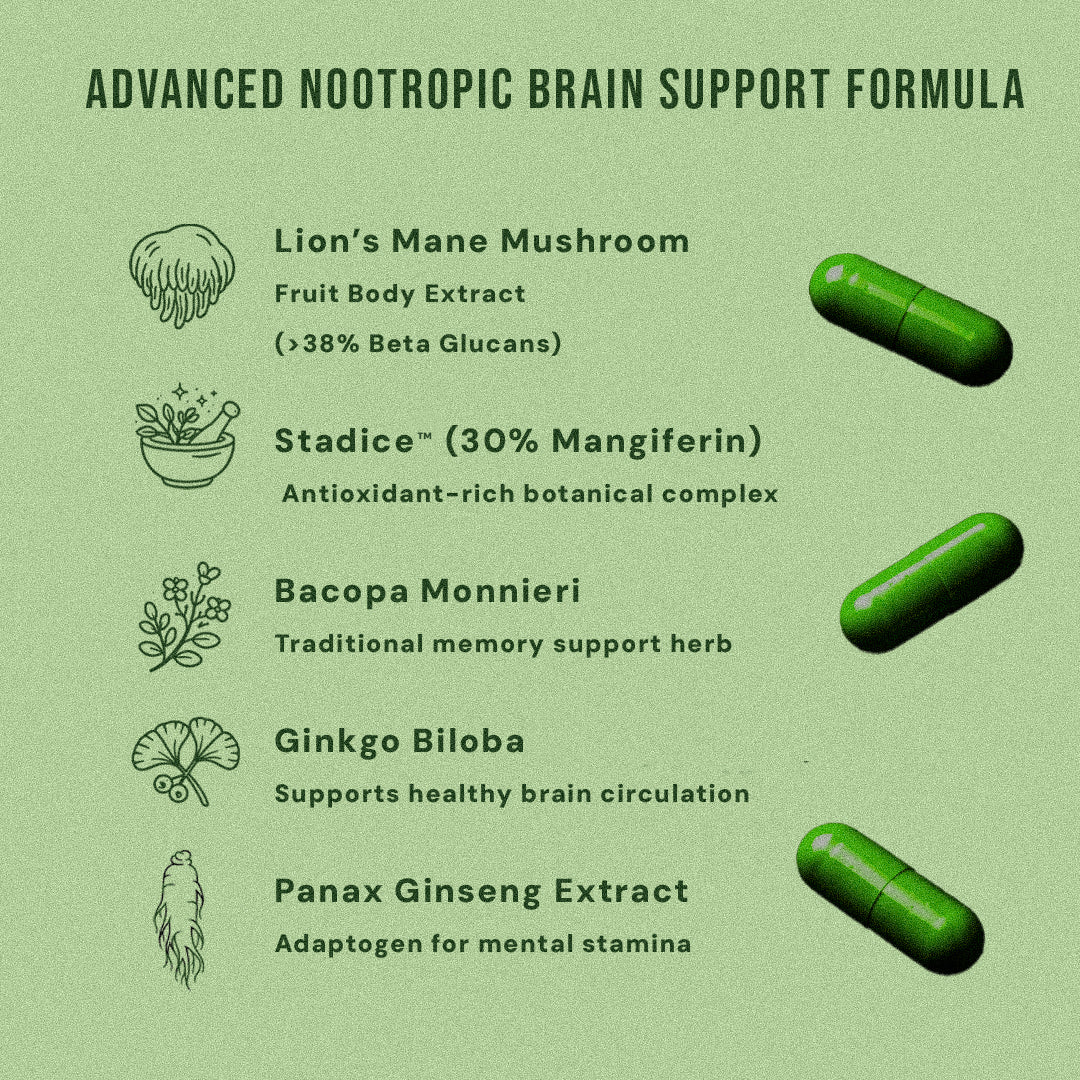 Brain Health Ingredients in Zyro Life Focus Pro Capsules